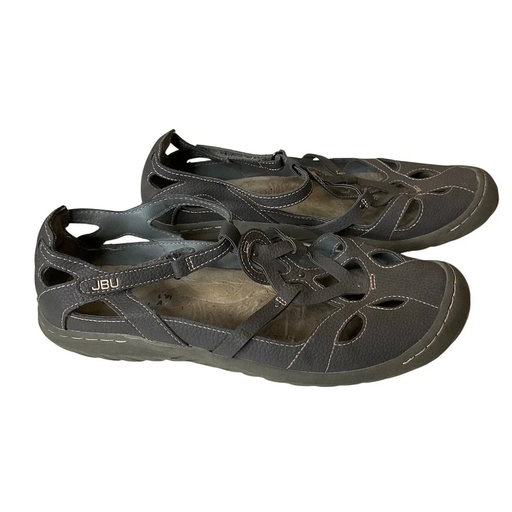 JBU by Jambu Memory Foam Sydney Flat Mary Janes Adjustable Outdoor Casual 9
